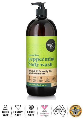 Body Wash, Peppermint - Simply Clean