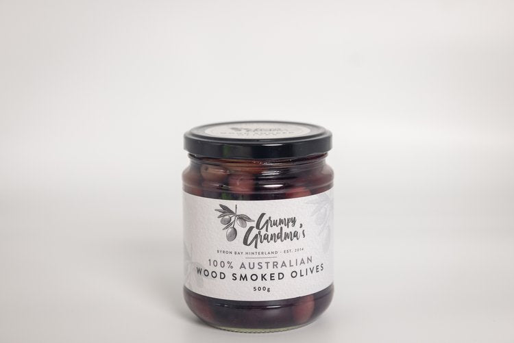 Olives - Wood Smoked, Grumpy Grandma's, 100% Australian, 500g
