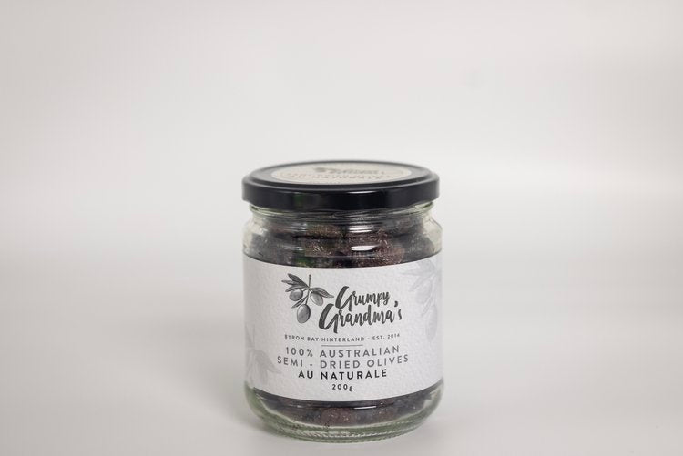Olives - Semi-Dried Au Naturale, Grumpy Grandma's, 100% Australian, 200g