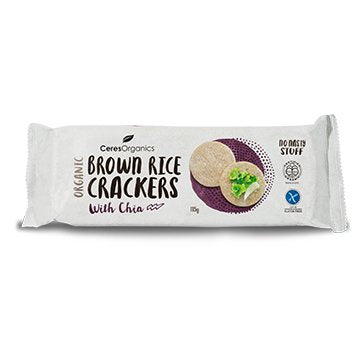 Crackers - Brown Rice with Chia, Ceres Organic - 115g