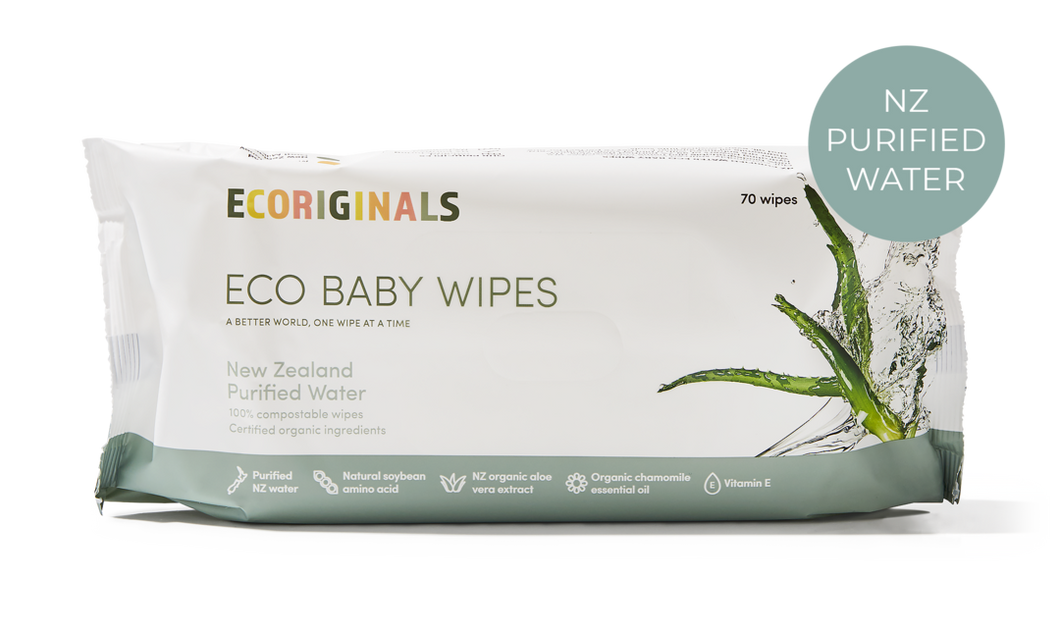 Baby Wipes - Ecoriginals, Purified NZ Water, 70 pack