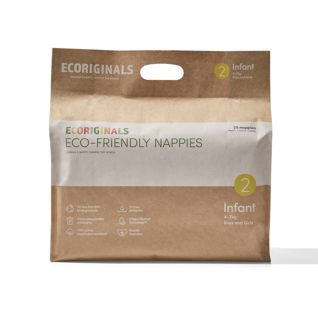 Nappies - Ecoriginals, Infant, 4 - 7Kg (28 pack)