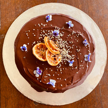 Load image into Gallery viewer, Rider Orange Almond Cake with Choc Ganache - Dairy Free