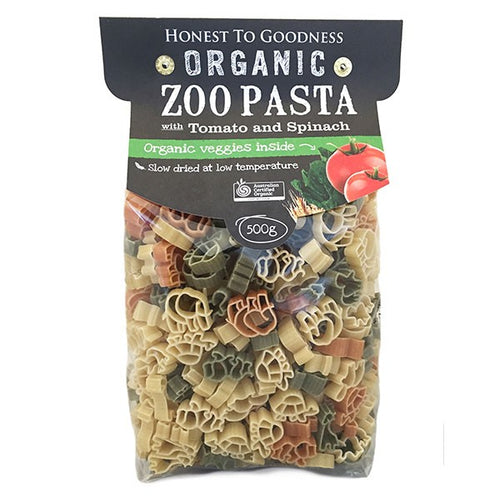 Pasta - Organic Zoo Shapes with Tomato & Spinach, Bulk