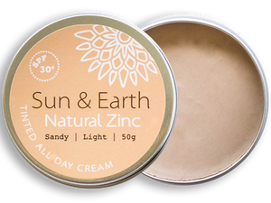 Zinc - SPF30+ Tinted All Day Cream, Sun & Earth, 50g