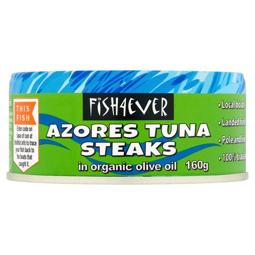 Tuna - Azores Steaks in Organic Olive Oil, Fish4Ever, 160g